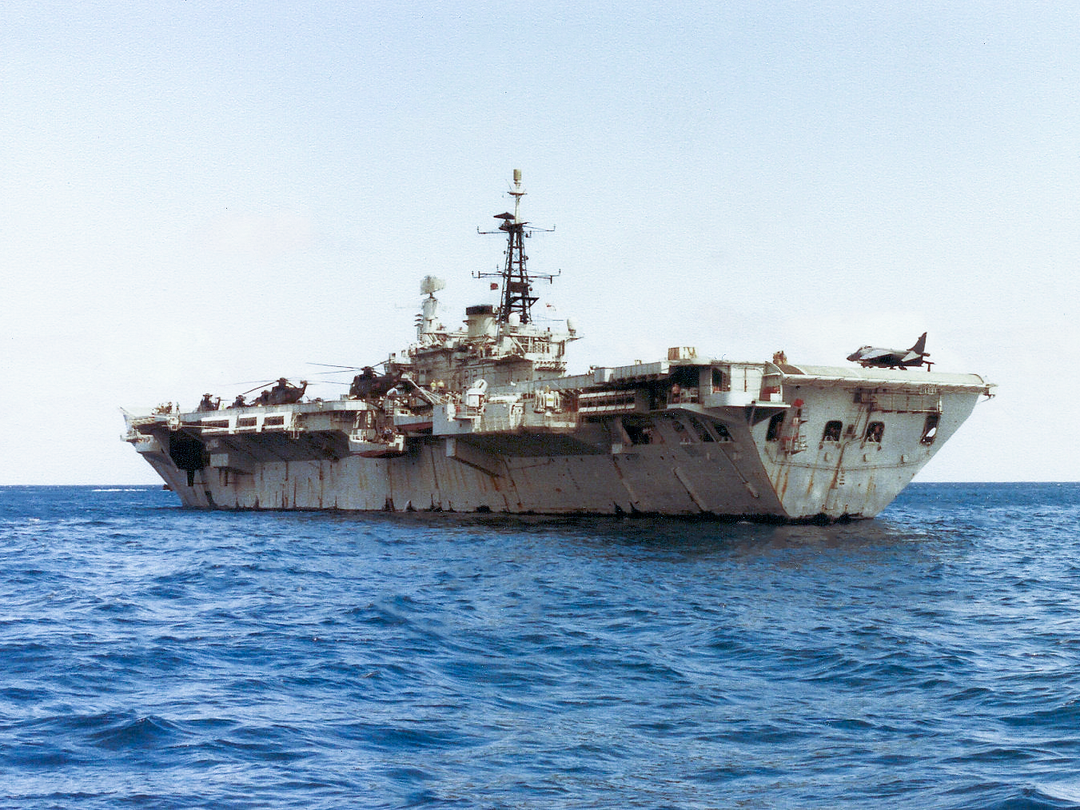 HMS Hermes (R12) Royal Navy Centaur Class Aircraft Carrier Low Port Quarter View Photo Print Wall Art Decor - Posters, Prints, & Visual Artwork - by Hampshire Prints (image 1 of 9)