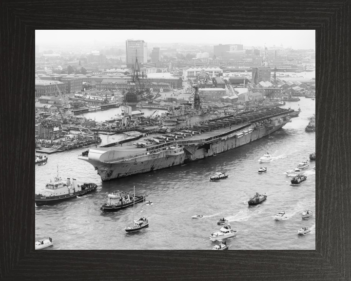 HMS Hermes (R12) Royal Navy Centaur Class Aircraft Carrier Falklands Return Photo Print Wall Art Decor - Posters, Prints, & Visual Artwork - by Hampshire Prints (image 3 of 9)