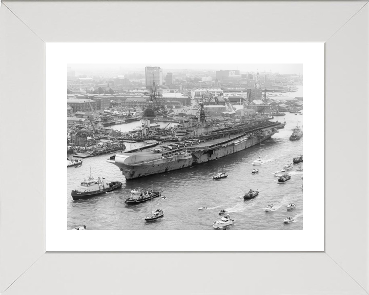 HMS Hermes (R12) Royal Navy Centaur Class Aircraft Carrier Falklands Return Photo Print Wall Art Decor - Posters, Prints, & Visual Artwork - by Hampshire Prints (image 4 of 9)