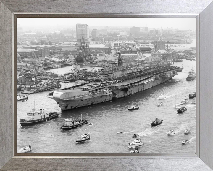 HMS Hermes (R12) Royal Navy Centaur Class Aircraft Carrier Falklands Return Photo Print Wall Art Decor - Posters, Prints, & Visual Artwork - by Hampshire Prints (image 7 of 9)