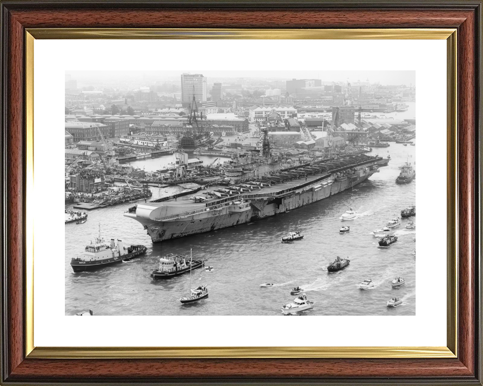 HMS Hermes (R12) Royal Navy Centaur Class Aircraft Carrier Falklands Return Photo Print Wall Art Decor - Posters, Prints, & Visual Artwork - by Hampshire Prints (image 8 of 9)