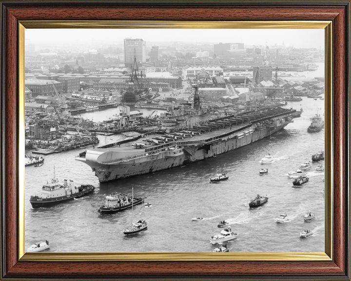 HMS Hermes (R12) Royal Navy Centaur Class Aircraft Carrier Falklands Return Photo Print Wall Art Decor - Posters, Prints, & Visual Artwork - by Hampshire Prints (image 9 of 9)
