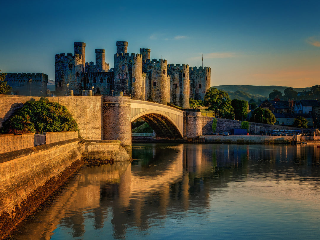 Conwy Castle in Wales at sunset Photo Print - Canvas - Framed Photo Print - Hampshire Prints