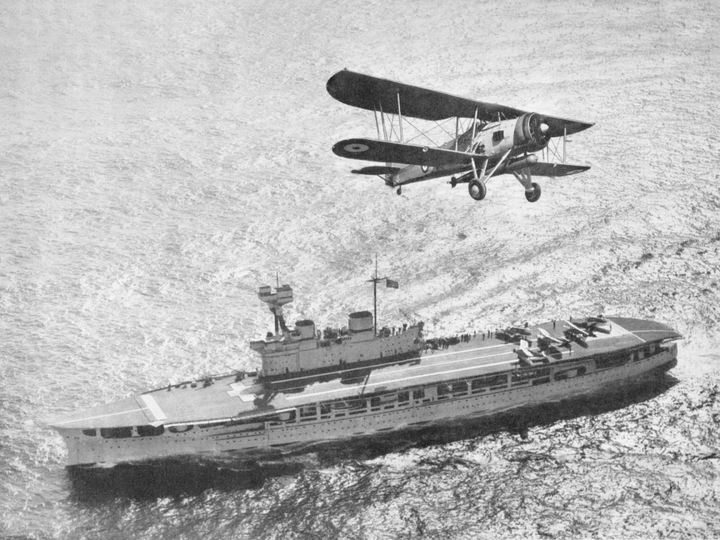 HMS Eagle (1918) Royal Navy Aircraft Carrier With Biplane Photo Print Wall Art Decor Posters, Prints, & Visual Artwork Hampshire Prints 6 x 4 No Frame No