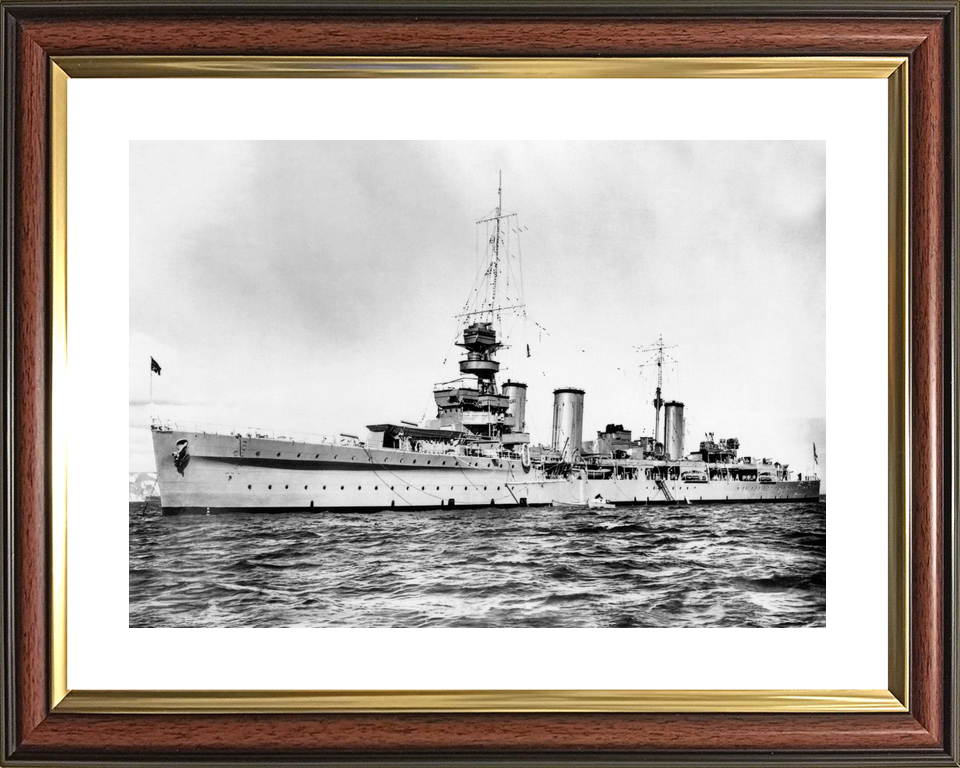 HMS Emerald (D66) Royal Navy Emerald Class Light Cruiser At Anchor Photo Print Wall Art Decor - Posters, Prints, & Visual Artwork - by Hampshire Prints (image 8 of 9)