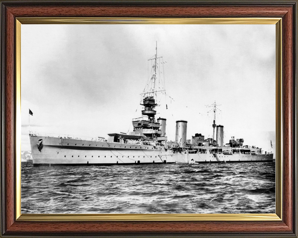 HMS Emerald (D66) Royal Navy Emerald Class Light Cruiser At Anchor Photo Print Wall Art Decor - Posters, Prints, & Visual Artwork - by Hampshire Prints (image 9 of 9)
