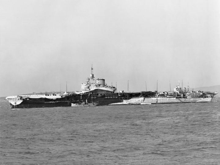 HMS Formidable (67) Royal Navy Illustrious Class Aircraft Carrier Port Side View Photo Print Wall Art Decor - Posters, Prints, & Visual Artwork - by Hampshire Prints (image 1 of 9)