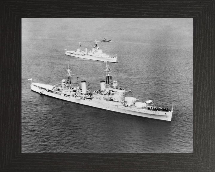HMS Glasgow (C21) Royal Navy Town Class Light Cruiser High Starboard View Photo Print Wall Art Decor - Posters, Prints, & Visual Artwork - by Hampshire Prints (image 3 of 9)