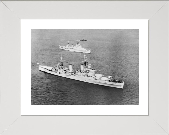 HMS Glasgow (C21) Royal Navy Town Class Light Cruiser High Starboard View Photo Print Wall Art Decor - Posters, Prints, & Visual Artwork - by Hampshire Prints (image 4 of 9)