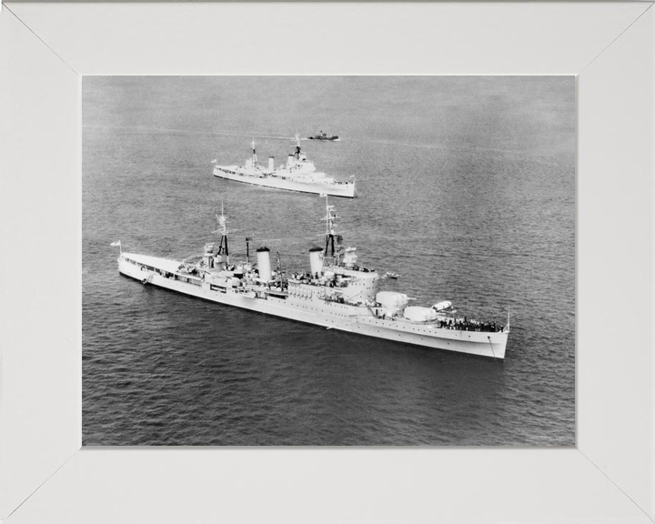HMS Glasgow (C21) Royal Navy Town Class Light Cruiser High Starboard View Photo Print Wall Art Decor - Posters, Prints, & Visual Artwork - by Hampshire Prints (image 5 of 9)