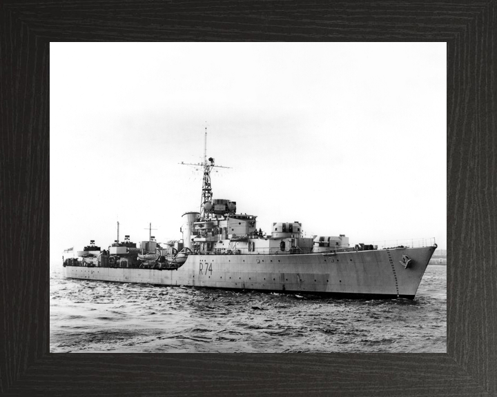 HMS Hogue (D74) Royal Navy Battle Class Destroyer Starboard View Photo Print Wall Art Decor - Posters, Prints, & Visual Artwork - by Hampshire Prints (image 3 of 9)