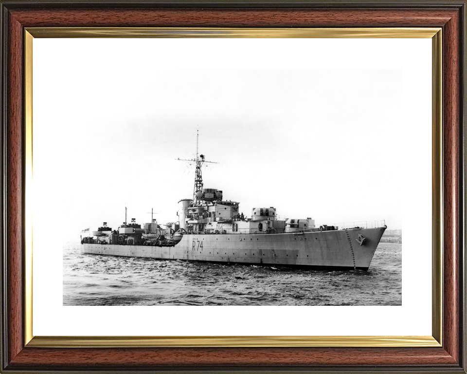 HMS Hogue (D74) Royal Navy Battle Class Destroyer Starboard View Photo Print Wall Art Decor - Posters, Prints, & Visual Artwork - by Hampshire Prints (image 8 of 9)