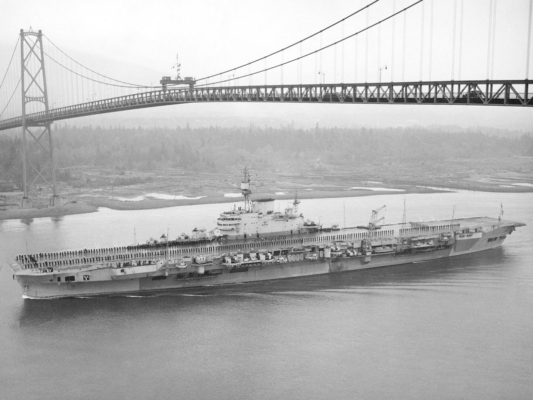 HMS Implacable (R86) Royal Navy Implacable Class Aircraft Carrier Entering Harbour Photo Print Wall Art Decor - Posters, Prints, & Visual Artwork - by Hampshire Prints (image 1 of 9)
