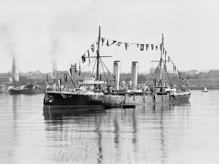 HMS Melampus 1890 Apollo Class Cruiser June 1893 Photo Print - Posters, Prints, & Visual Artwork - by Hampshire Prints (image 1 of 9)