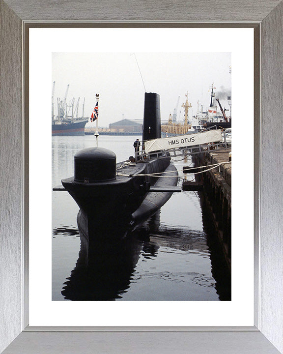 HMS Otus (S18) Oberon Class Submarine Photo Print Alongside Royal Navy Wall Art Naval Decor Posters, Prints, & Visual Artwork Hampshire Prints 10 x 8 Silver Frame Yes