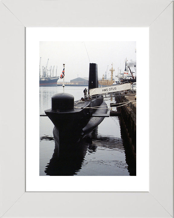 HMS Otus (S18) Oberon Class Submarine Photo Print Alongside Royal Navy Wall Art Naval Decor Posters, Prints, & Visual Artwork Hampshire Prints 10 x 8 White Frame Yes