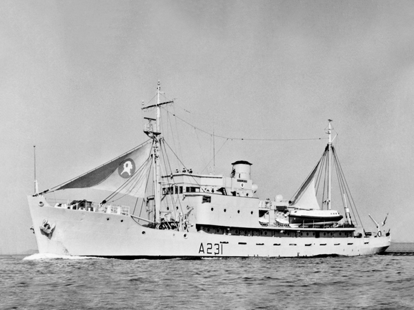 HMS Reclaim A231 Submarine Rescue Vessel Low Port Side
