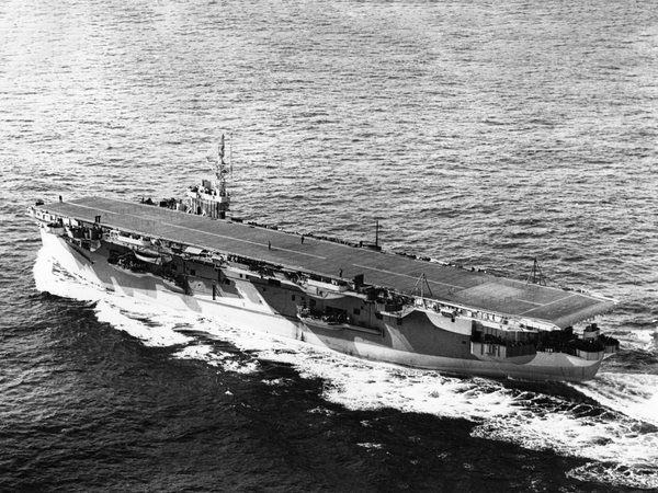 HMS Ruler D72 Ruler Class Escort Carrier Underway