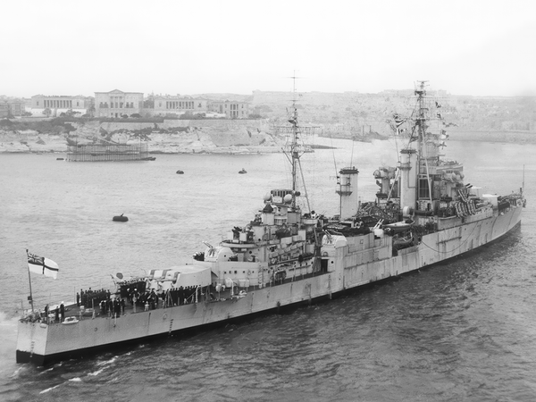 HMS Superb 25 Minotaur Class Light Cruiser Valletta Malta