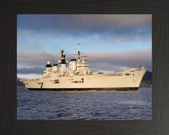 HMS Illustrious (R06) Royal Navy Invincible Class Aircraft Carrier Starboard View at Sunset Photo Print Wall Art Decor - Posters, Prints, & Visual Artwork - by Hampshire Prints (image 3 of 9)