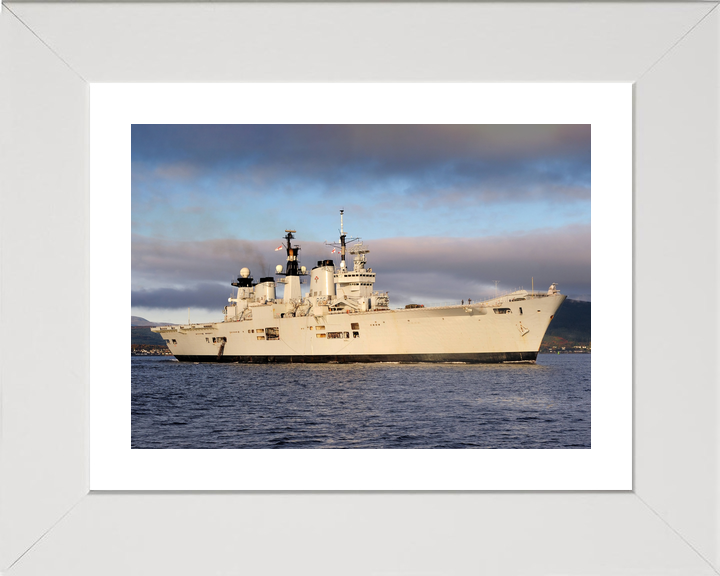 HMS Illustrious (R06) Royal Navy Invincible Class Aircraft Carrier Starboard View at Sunset Photo Print Wall Art Decor - Posters, Prints, & Visual Artwork - by Hampshire Prints (image 4 of 9)