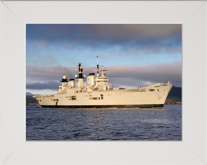 HMS Illustrious (R06) Royal Navy Invincible Class Aircraft Carrier Starboard View at Sunset Photo Print Wall Art Decor - Posters, Prints, & Visual Artwork - by Hampshire Prints (image 5 of 9)