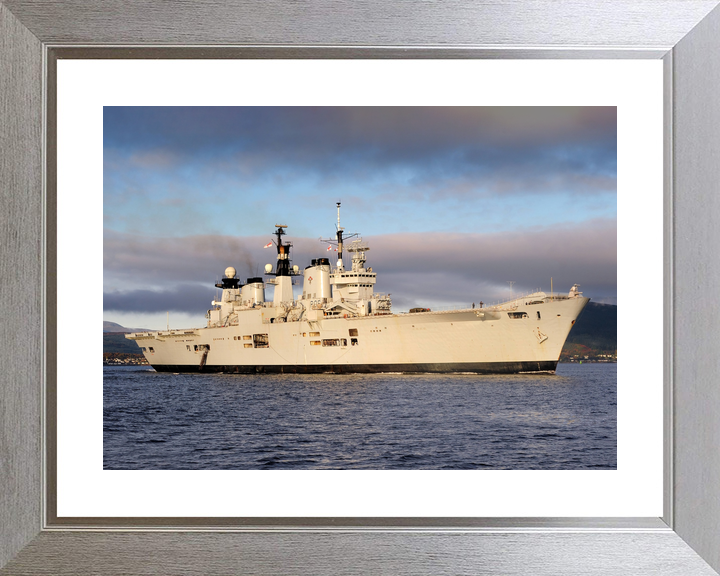 HMS Illustrious (R06) Royal Navy Invincible Class Aircraft Carrier Starboard View at Sunset Photo Print Wall Art Decor - Posters, Prints, & Visual Artwork - by Hampshire Prints (image 6 of 9)