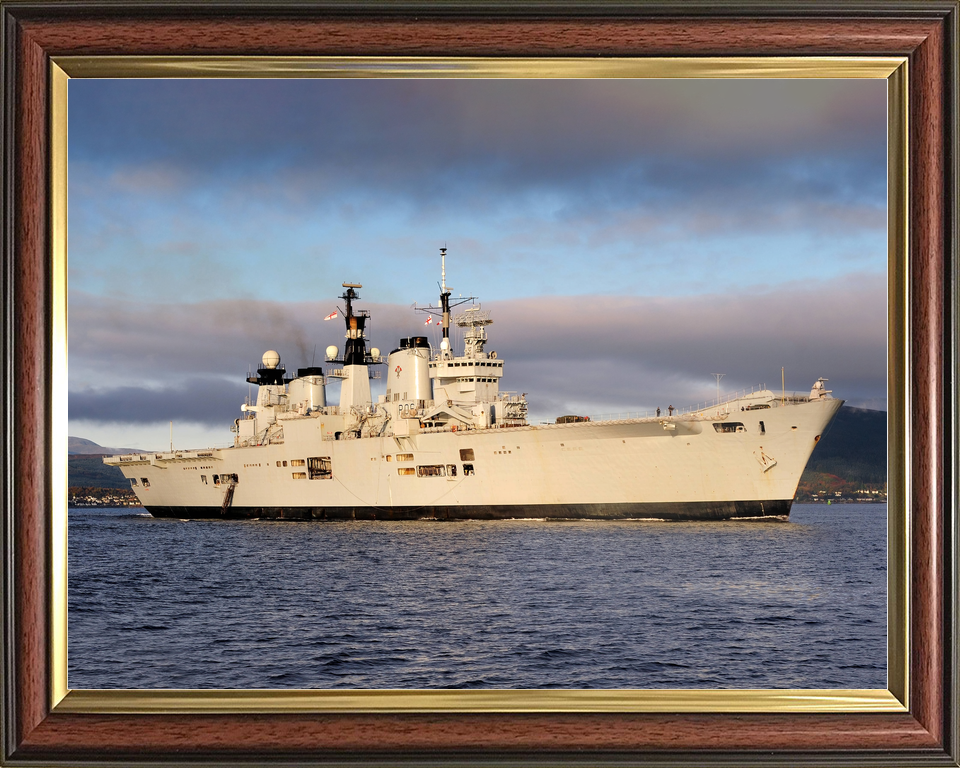 HMS Illustrious (R06) Royal Navy Invincible Class Aircraft Carrier Starboard View at Sunset Photo Print Wall Art Decor - Posters, Prints, & Visual Artwork - by Hampshire Prints (image 9 of 9)