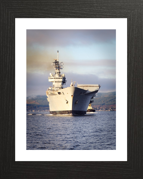 HMS Illustrious (R06) Royal Navy Invincible Class Aircraft Carrier Bow View at Sunset Photo Print Wall Art Decor - Posters, Prints, & Visual Artwork - by Hampshire Prints (image 2 of 9)