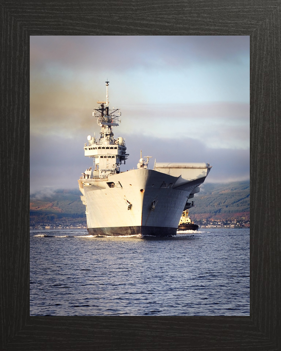 HMS Illustrious (R06) Royal Navy Invincible Class Aircraft Carrier Bow View at Sunset Photo Print Wall Art Decor - Posters, Prints, & Visual Artwork - by Hampshire Prints (image 3 of 9)