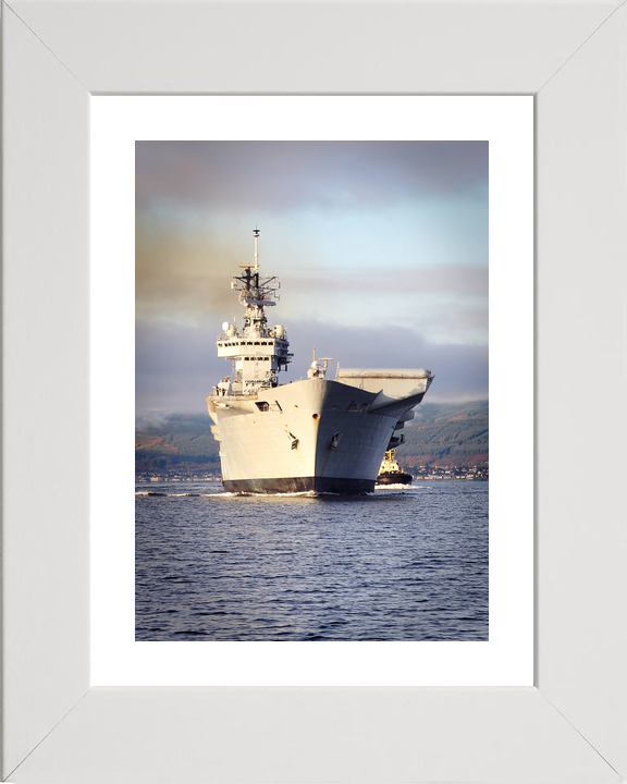 HMS Illustrious (R06) Royal Navy Invincible Class Aircraft Carrier Bow View at Sunset Photo Print Wall Art Decor - Posters, Prints, & Visual Artwork - by Hampshire Prints (image 4 of 9)