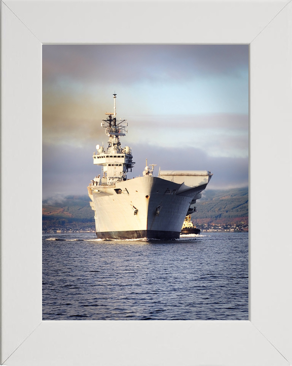 HMS Illustrious (R06) Royal Navy Invincible Class Aircraft Carrier Bow View at Sunset Photo Print Wall Art Decor - Posters, Prints, & Visual Artwork - by Hampshire Prints (image 5 of 9)