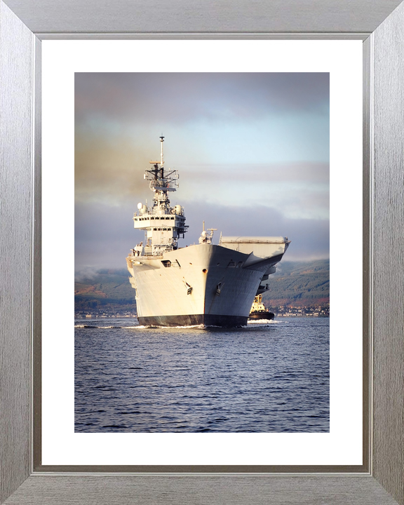 HMS Illustrious (R06) Royal Navy Invincible Class Aircraft Carrier Bow View at Sunset Photo Print Wall Art Decor - Posters, Prints, & Visual Artwork - by Hampshire Prints (image 6 of 9)