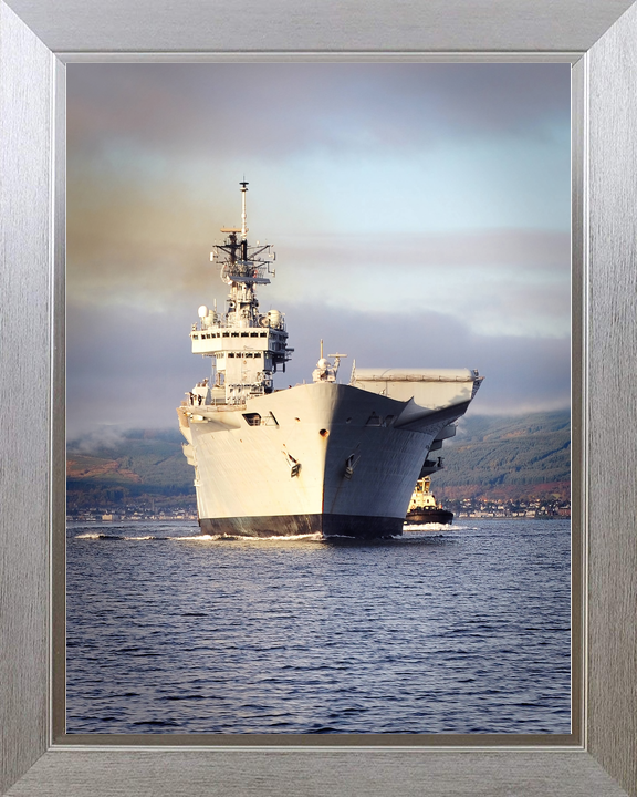 HMS Illustrious (R06) Royal Navy Invincible Class Aircraft Carrier Bow View at Sunset Photo Print Wall Art Decor - Posters, Prints, & Visual Artwork - by Hampshire Prints (image 7 of 9)