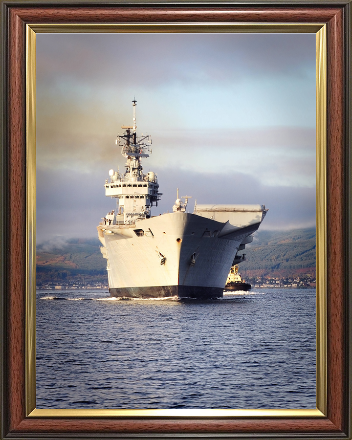 HMS Illustrious (R06) Royal Navy Invincible Class Aircraft Carrier Bow View at Sunset Photo Print Wall Art Decor - Posters, Prints, & Visual Artwork - by Hampshire Prints (image 9 of 9)