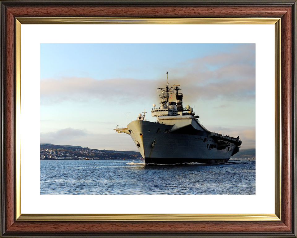 HMS Illustrious (R06) Royal Navy Invincible Class Aircraft Carrier At Sunset Photo Print Wall Art Decor - Posters, Prints, & Visual Artwork - by Hampshire Prints (image 8 of 9)