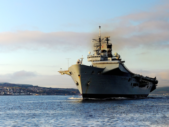 HMS Illustrious (R06) Royal Navy Invincible Class Aircraft Carrier At Sunset Photo Print Wall Art Decor - Posters, Prints, & Visual Artwork - by Hampshire Prints (image 1 of 9)