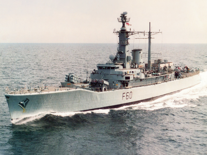 HMS Jupiter F60 Leander Class Frigate At Sea Photo Print - Posters, Prints, & Visual Artwork - by Hampshire Prints (image 1 of 9)