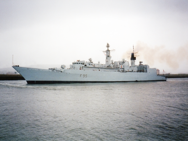HMS London F95 Type 22 Frigate Entering Harbour