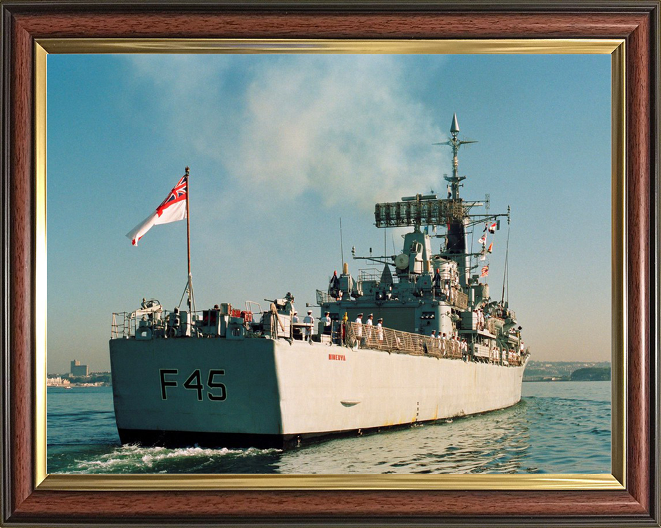 HMS Minerva F45 Leander Class Frigate July 1990 Underway Stern View Photo Print - Posters, Prints, & Visual Artwork - by Hampshire Prints (image 9 of 9)