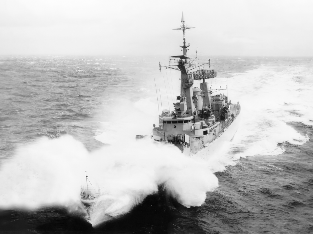HMS Minerva F45 Leander Class Frigate In Rough Sea Photo Print - Posters, Prints, & Visual Artwork - by Hampshire Prints (image 1 of 9)
