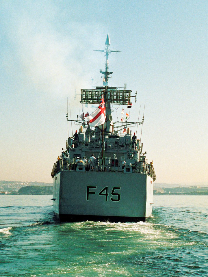 HMS Minerva F45 Leander Class Frigate July 1990 Stern View Photo Print - Posters, Prints, & Visual Artwork - by Hampshire Prints (image 1 of 9)