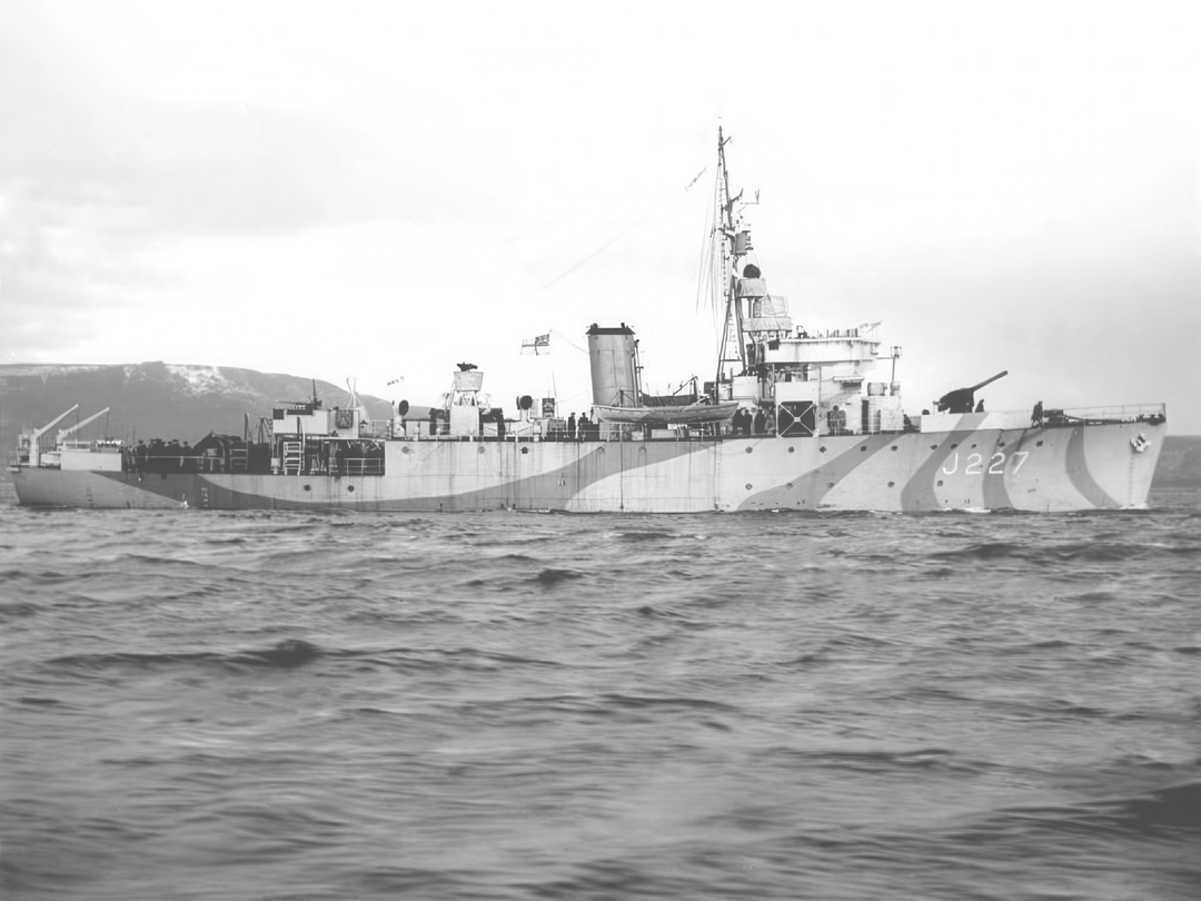 HMS Mutine J227 Algerine Class Minesweeper February 1943 Photo Print - Posters, Prints, & Visual Artwork - by Hampshire Prints (image 1 of 9)