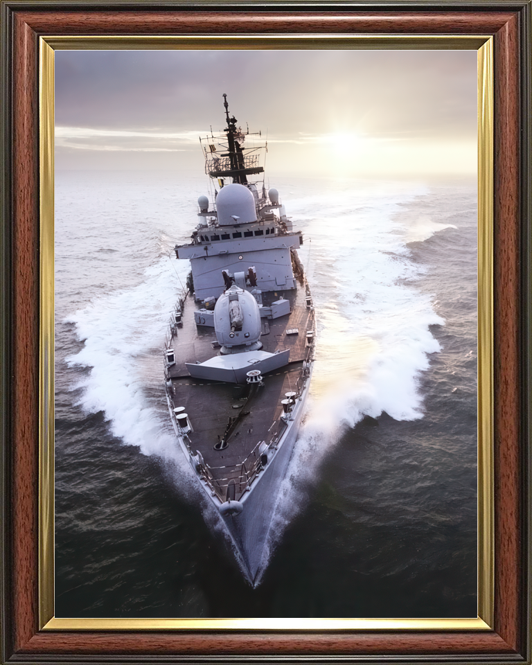 HMS Southampton D90 Type 42 Destroyer 2007 High Bow View at Sunset Photo Print - Posters, Prints, & Visual Artwork - by Hampshire Prints (image 9 of 9)
