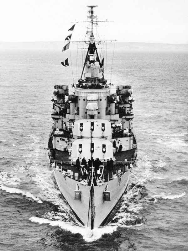 HMS Superb 25 Minotaur Class Light Cruiser Bow View