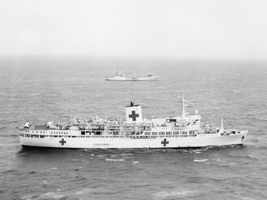 SS Uganda Hospital Ship 1982 Black and White Photo Print - Posters, Prints, & Visual Artwork - by Hampshire Prints (image 1 of 9)