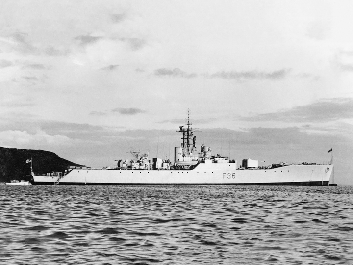 HMS Whitby F36 Whitby Class Frigate At A Buoy Photo Print - Posters, Prints, & Visual Artwork - by Hampshire Prints (image 1 of 9)