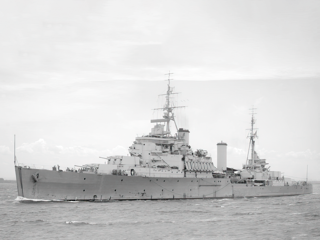 HMS Gambia (48) Royal Navy Fiji Class Light Cruiser Port Side View Photo Print Wall Art Decor - Posters, Prints, & Visual Artwork - by Hampshire Prints (image 1 of 9)