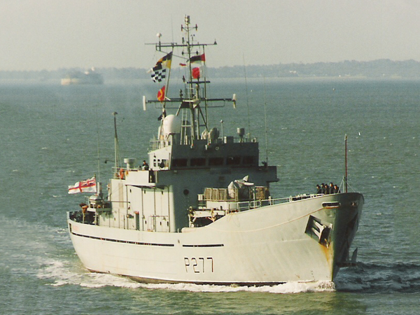 HMS Anglesey P277 Island Class Patrol Vessel Starboard Bow View