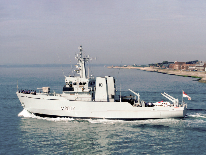 HMS Humber (M2007) Royal Navy River Class Minesweeper Leaving Portsmouth Photo Print Wall Art Decor - Posters, Prints, & Visual Artwork - by Hampshire Prints (image 1 of 9)